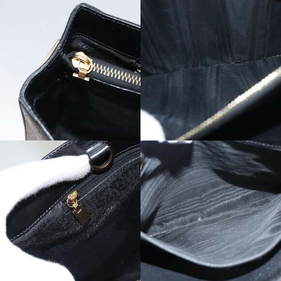 CELINE Macadam Canvas Hand Bag Pvc Leather Black Gold - Picture 13 of 13